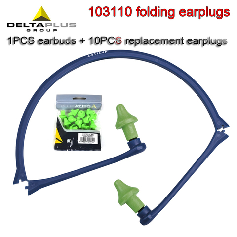 DELTAPLUS 103110 Folding earplugs 1PCS earbud bracket + 10PCS replacement earplugs Noise prevention 24SNR PU earplugs ► Photo 1/5