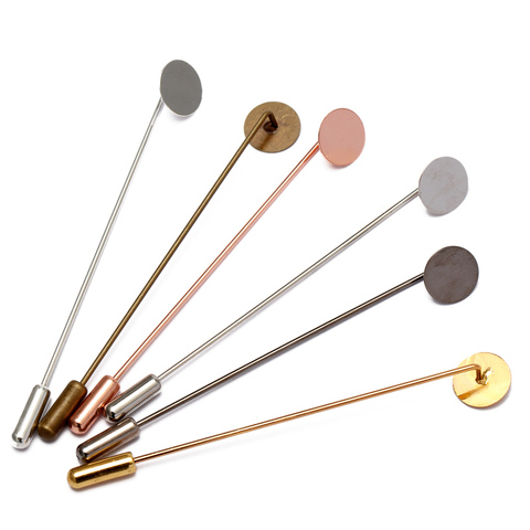10pcs 10mm Blank Base Copper Safety Brooch Pins Lapel Pin Blank Brooches Metal Men Lapel Pins Bezel Setting for Suits Badge ► Photo 1/6