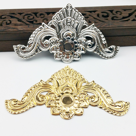 5pcs 56x104mm Filigree Flower Wraps Metal Charms For Embellishment Scrapbook DIY Jewelry Craft ► Photo 1/6