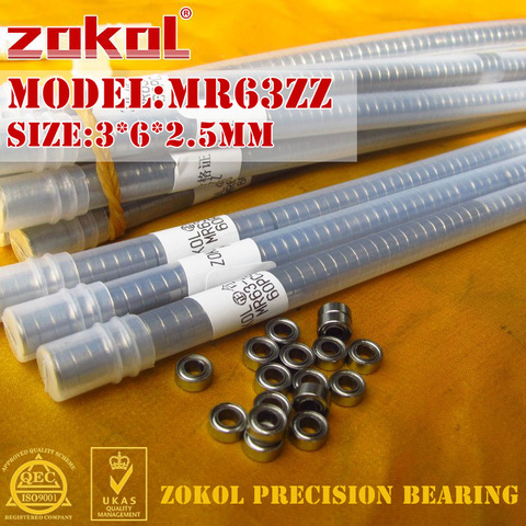 ZOKOL MR63 ZZ Z1 bearing MR63ZZ mr63 zz Miniature  Deep Groove ball bearing 3*6*2.5mm ► Photo 1/5