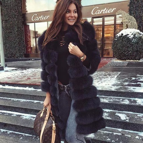 Real fur 2022 Real Fox Fur Coat Women Natural Real Fur Jackets Vest  Winter Outerwear Women Clothes ► Photo 1/6