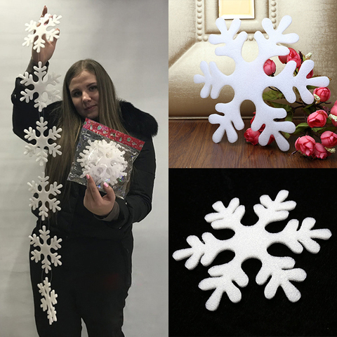 30pcs Plastic Artificial Snowflakes Christmas Decoration Xmas Tree Ornaments