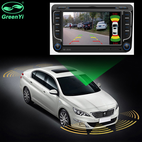 Dual Channel Car Video Parking Radar Sensor Front Rear 8 Sensors 2 Video Camera Input For Car Monitor Android DVD Player ► Photo 1/6