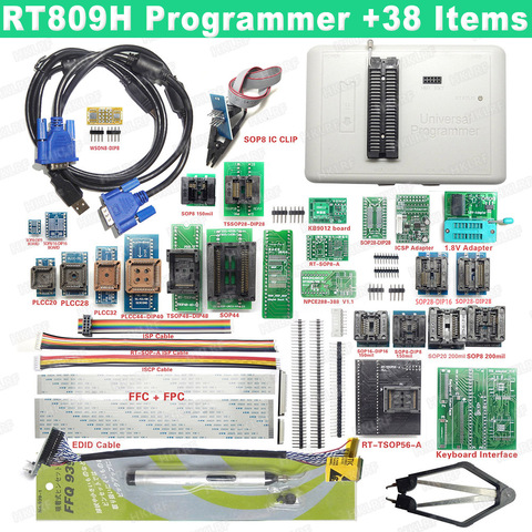 100% Original RT809H Programmer  EMMC-Nand  Extremely Fast Universal Programmer +38 Items+Edid Cable +Sucking Pen ► Photo 1/1