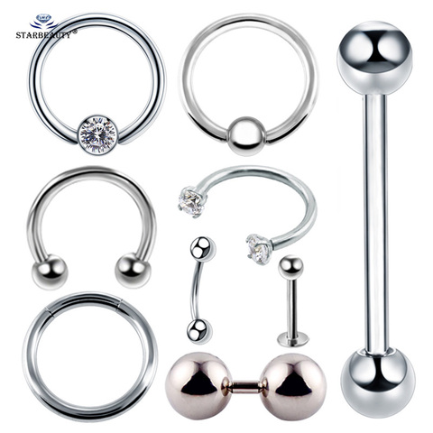 2pcs Multipurpose BCR Face Piercing Helix Nose Ring Sexy Female Genital Piercing VCH Labia Male Scrotum Pubic Foreskin Piercing ► Photo 1/6