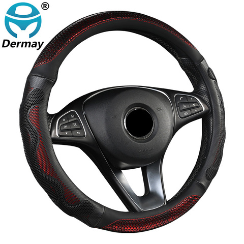 DERMAY Car Steering Wheel Cover Fashion New Cool Style 38cm 4 Colors Durable Braid On Steering Wheel Non-slip Auto Car Protector ► Photo 1/6
