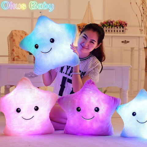 Luminous Pillow Star Cushion Colorful Glowing Pillow Plush Doll Led Light Toys Gift For Girl Kids Birthday Bedroom Decoration ► Photo 1/6