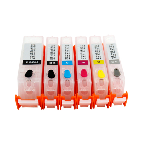 6-Color PGI-470 CLI-471 Refillable Ink Cartridge With ARC Chips For canon PIXMA MG7740 TS8040 TS9040 printer ► Photo 1/6