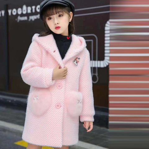 2022 Kids Girl Overcoat Winter New Fashion Wool Coat for Girls Teens Autumn Jacket Warm Long Outerwear Children Windproof ► Photo 1/6