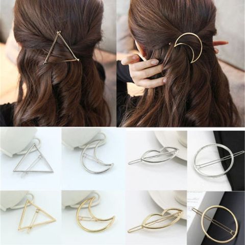 Girls Triangle Moon Hairpins Hair Clips Hairgrip Hair Accessories Lip Round Barrettes Jewelry Women Hair Pins Head Accessories ► Photo 1/6