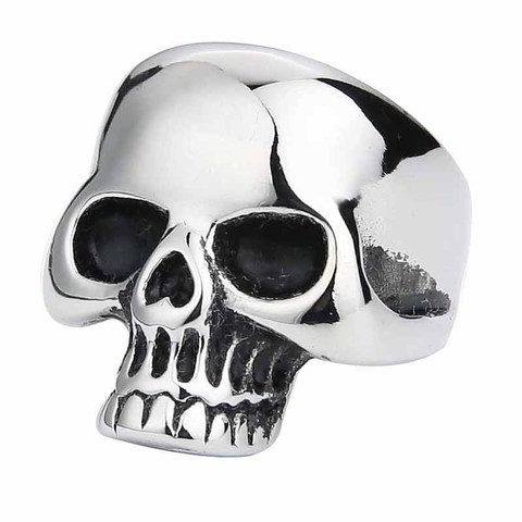 Valily Men's Vampire Skull Rings Punk Vintage Skeleton Rings For Men Stainless Steel Black Ring Band wholesale US Size 7-14 ► Photo 1/6