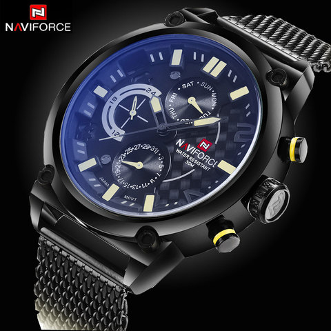 CHRONOGRAPH 24 Hours Function Sport Watch Stainless Steel Band Luxury Men Watch Men Top Brand Military Watch relogio masculino ► Photo 1/6