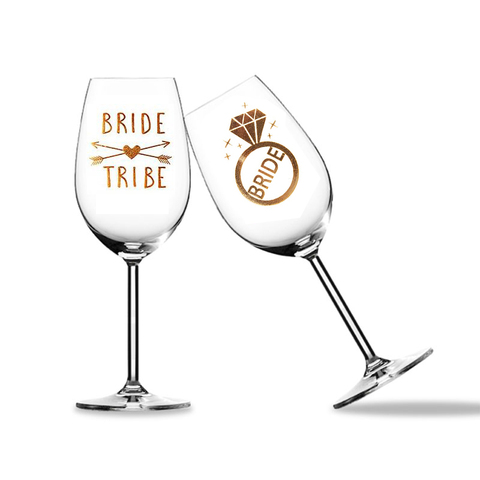 Team Bride Tribe Bridesmaid groom mr mrs Wine Glass sticker for Bride To Be Bachelorette Hen Party Bridal Shower decoration gift ► Photo 1/6