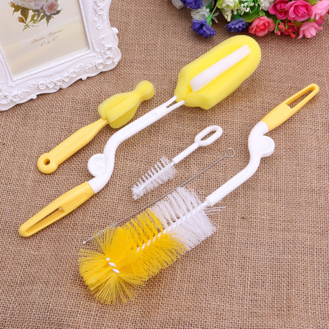 5Pcs Baby Milk Feeding Bottle Brush Handly Portable Nylon and Sponge Tube Cleaner Random Color ► Photo 1/6