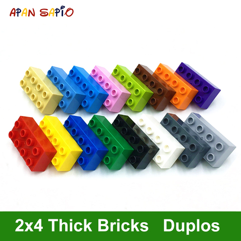 Big Size DIY Building Blocks Thick Figures Bricks 2x4Dot 8PCS Educational Creative Toys for Children Compatible With Brands ► Photo 1/6