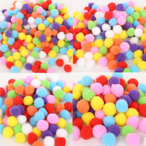 Hot 100-500Pcs/lot Mixed Soft Round Shaped Pompom Balls Fluffy Pom Pom For Kids DIY Garment Handcraft 10mm/15mm/20mm/25mm/30mm ► Photo 1/6