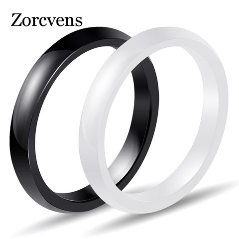 ZORCVENS Light Black White Ceramic Rings for Women Men Smooth Cut Surface Ceramic Jewelry Ring Fashion Jewelry Women Ring ► Photo 1/6