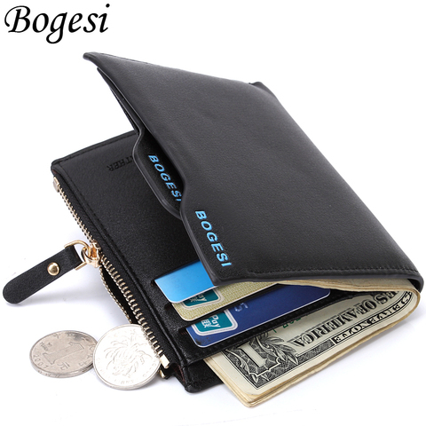 Baborry Fashion Men Wallet Short Style High Quality Card Holder Male Purse Zipper Large Capacity Brand PU Leather Wallet For Men ► Photo 1/6