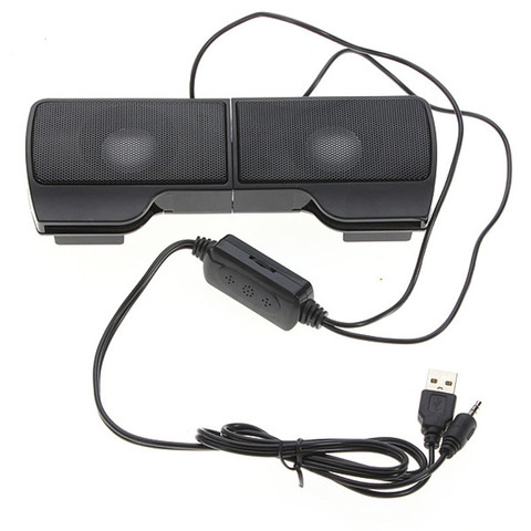 PLEXTONE	1 Pair Mini Portable Clipon USB Stereo Speakers line Controller Soundbar for Laptop Mp3 Phone Music Player PC with Clip ► Photo 1/6