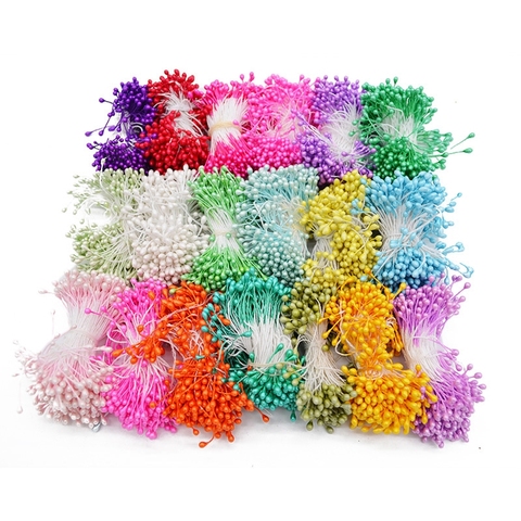 1 Bundle= (500PCS )Artificial Flower Double Heads Stamen Pearlized Craft Cards Cakes Decor Floral for home wedding party decor ► Photo 1/6