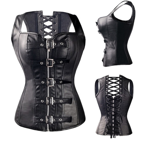 Wholesale Steampunk Corset Steel Boned Lace up Body Sexy Overbust Women Corsets and Bustiers Black Dress Plus Size S-6XL Top ► Photo 1/6