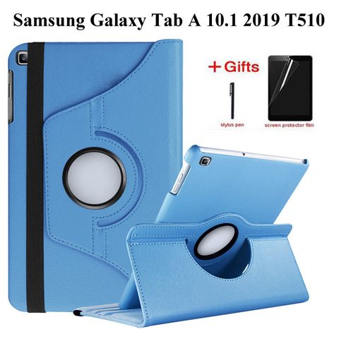 360 Rotating Case for Samsung Galaxy Tab A 10.1 2022 T510 T515 Stand PU Leather Cover for SM-T510 SM-T515 10.1inch case+film+pen ► Photo 1/6