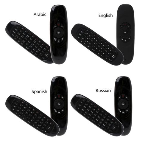Russian English C120 Fly Air Mouse 2.4G Mini Wireless Keyboard Rechargeable Remote Control for PC Android TV Box ► Photo 1/6