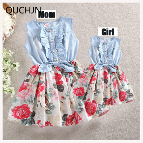 2022 Fashion Family Set Mother Daughter Dresses Clothes Family Clothing Sets Mom and me Floral dress family clothes ► Photo 1/6
