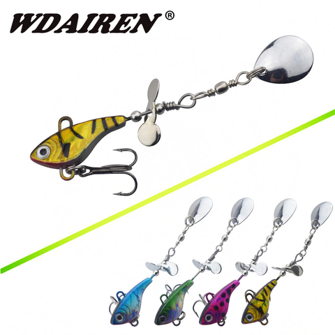WDAIREN Hot Sale Metal Spinner Spoon 11.5g VIB Hard Bait Fish Treble Hook Perch Fishing Lures Tackle Vibration Hard Bait WD-025 ► Photo 1/5