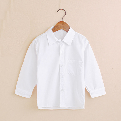 Plain White Baby Boys Shirts Children Clothes Classic Shirt For Boy Top Kids Tee Shirts Cotton Girl Jumper Solid Student Uniform ► Photo 1/6