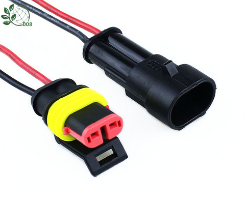 1set 2 Pin Auto Way Male & Female Waterproof Electrical Connector Plug with cable ► Photo 1/4