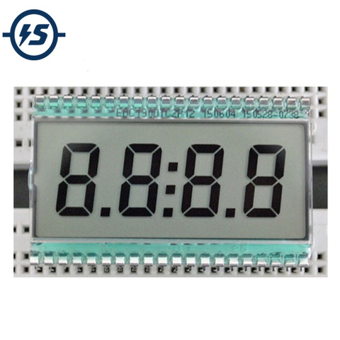 EDC190 4 Digit 7 Segment LCD Display Digital Clock Tube Static Driving 3V 50.8x30.48x2.8mm Semitransparent TN Positive Display ► Photo 1/6