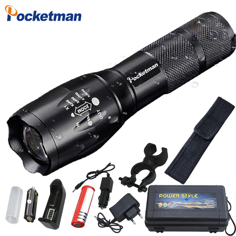 Super Bright  XM-L T6 L2 XP-L LED Flashlight Rechargeable Zoomable Linternas Torch Light by 1*18650 or 3*AAA Lamp Hand Light z50 ► Photo 1/6