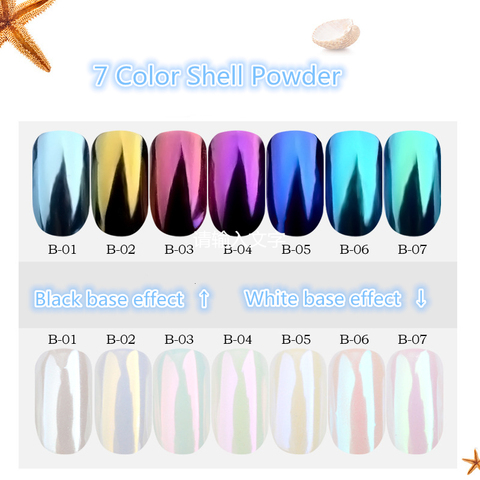 1 box Pearl Shell Chameleon Mirror Nail Powder Glitters DIY Shell Nail Art Chrome Pigment Dust Manicure Decoration ► Photo 1/5