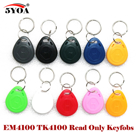 5YOA 10Pcs EM4100 125khz ID Keyfob RFID Tag Tags llaveros llavero Porta Chave Card Sticker Key Fob Token Ring Proximity Chip ► Photo 1/5