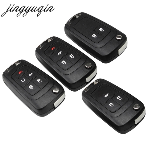 jingyuqin 20pcs/lot 2/3/4/5 Buttons Flip Folding Car Key Shell for Chevrolet Cruze Remote Key Case Keyless Fob Uncut HU100 Blade ► Photo 1/6