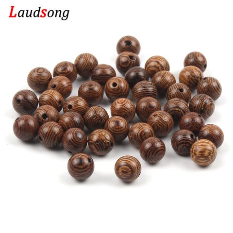 100pc 6/8mm Natural Brown Wenge Beads Round Spacer Stripe Wooden Beads For Jewelry Makings DIY Kids Jewelry Accessories ► Photo 1/4