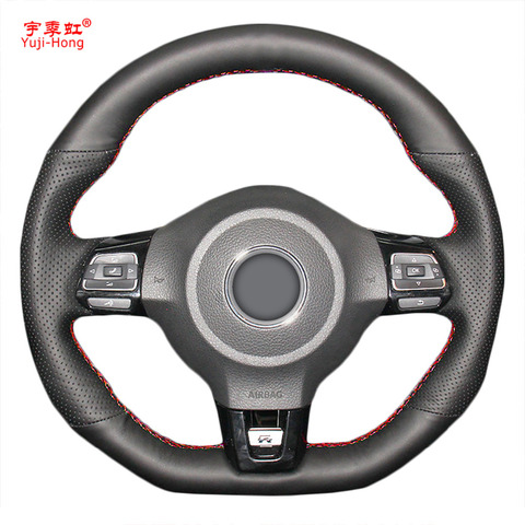 Yuji-Hong Car Steering Wheel Covers Case for VW Golf 6 GTI MK6 VW Polo GTI Scirocco R Passat CC R-Line 2010 Artificial Leather ► Photo 1/6