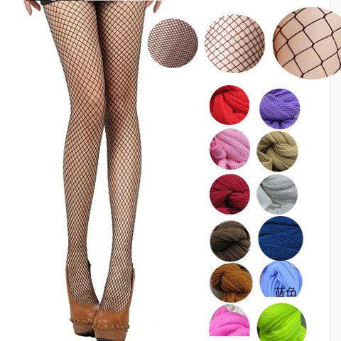 Women Fishnet stockings Multicolor Plus Size Pantyhose colored small middle big mesh fish nets tights anti hook nylon panty ► Photo 1/6