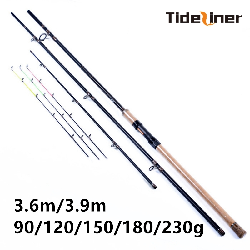 4.2m Feeder fishing rod 150g 3 tips 3+3 H M S spinning carp fishing rod  feeder high quality carbon fiber river top fishing gear - Price history &  Review