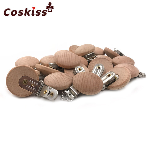 20pcs Wooden Pacifier Clip Nursing Accessories Beech Pacifier Clips Chewable Teething Diy Dummy Clip Chains Baby Teether ► Photo 1/6