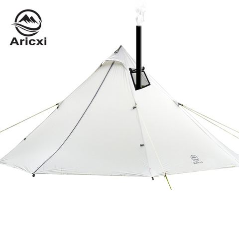 AricXi 3-4 People Oudoor Ultralight Camping Tent Professional 20D Nylon Silicon Coating pyramid Rodless Tent ► Photo 1/6