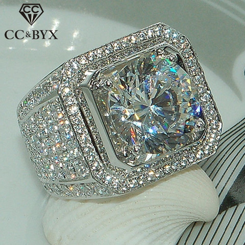 CC Men Ring Cubic Zirconia Luxury Jewelry Bridegroom Wedding Trendy Jewelry Engagement Party Gift Domineering Ringen CC804 ► Photo 1/6