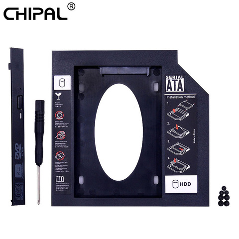 CHIPAL 10pcs Universal SATA 3.0 2nd HDD Caddy 9.5mm for 2.5'' SSD Case Hard Disk Drive Enclosure Bay for Notebook Optibay CD-Rom ► Photo 1/6