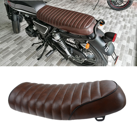 Black Motorcycle Retro Saddle Seat Flat Brat Cafe Racer Seat For Honda CB CL CG