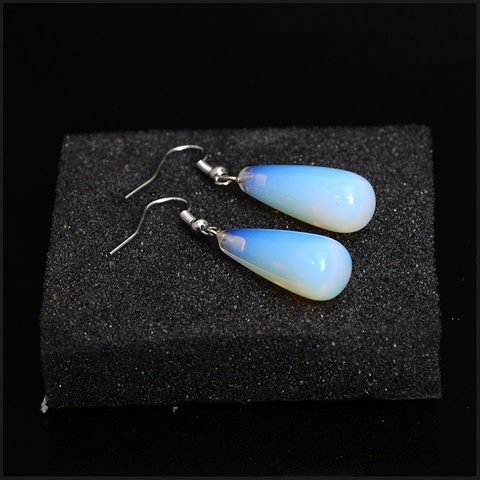 Fashion Moonstone Earrings for Women Opal Clear blue Earrings Summer Jewelry Wholesale ► Photo 1/6