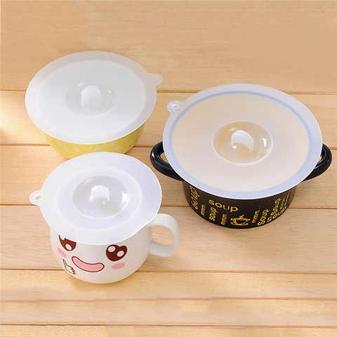 Safe FDA Grade Silicone White Cup Cover Bowl Lid Heat-resistant S M L Prevent Dust and Flies Universal ► Photo 1/6