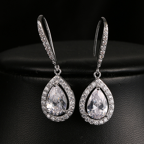Emmaya Elegant AAA Cubic Zirconia Dangle Earrings for Women Wedding Jewelry Accessories Factory Price ► Photo 1/3