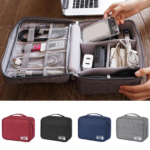 Portable Travel Cable Bag Digital USB Gadget Organizer Charger Wires Cosmetic Zipper Storage Pouch Kit Case 6 Colors ► Photo 1/1