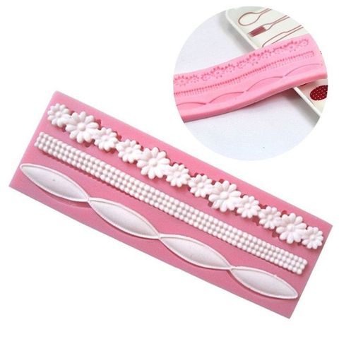 3D Lace Flower Bead Chain Silicone Fondant Mould Cake Decorating Baking Molds Sugar Paste Pastry Tools ► Photo 1/6